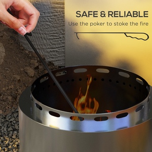 Outsunny Stainless Steel Smokeless Fire Pit - Silver by Outsunny