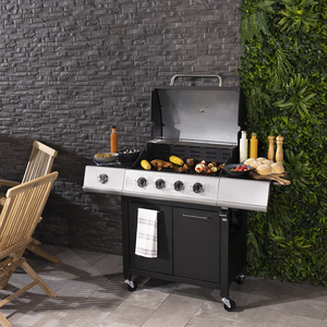 5 Burner Premium Gas BBQ - Black by Charles Bentley
