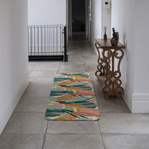 Artistic abstract leaves Designer Runner Rug - Orange