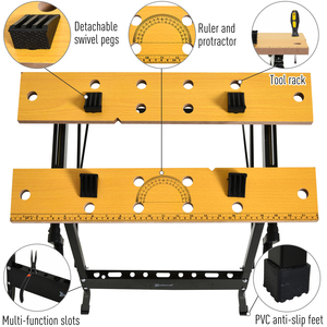 DURHAND 4 in 1 Work Bench - Brown and Black by DURHAND