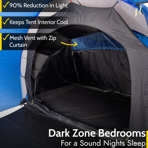 Hartland XL 6 Man 2 Room Tent - Blue by Trail