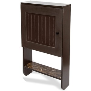 Bathroom Storage Wall Mounted Cabinet Door Cupboard Shelf Organiser - Brown by Gr8 Home