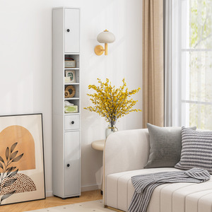 Slim Bathroom Tall Cabinet - White by Costway