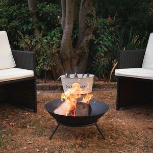 Steel Garden Firepit Pit - Black by Harbour Housewares