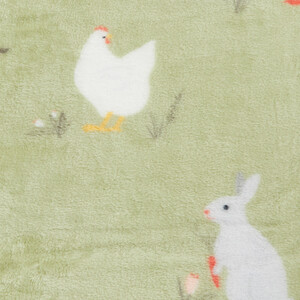 Spring Farm Animals Fleece Throw - Green by My Home