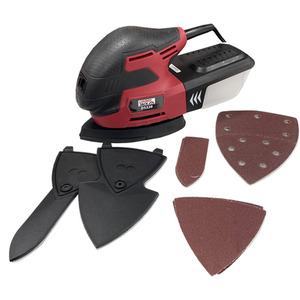 Electric Detail Sander with Built In Extraction - Red by Lumberjack