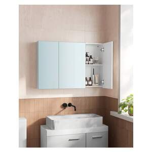 VASAGLE Wall Cabinet with Bathroom Mirror - White by VASAGLE