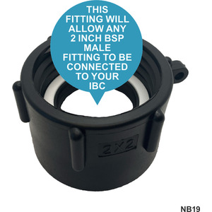 IBC S60x6 (2 inch) Female to (2 inch) BSP Female - Black / 0.08kg by DNA PACKAGING LTD