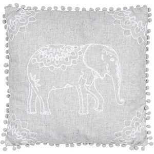Zuri Elephant Embroidered Cushion by Divante