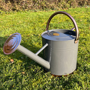 9 Litre Metal Watering Can with Rose - Grey by Selections
