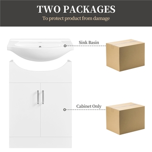 Freestanding Bathroom Vanity with Ceramic Sink - White by Yaheetech