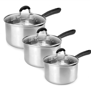 Stainless Steel Saucepans - Set of 3 - Silver by Maison & White