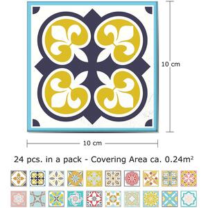 Walplus Wall Tiles Stickers - Multicoloured / 10cm / 24 / 35.3cm by WALPLUS