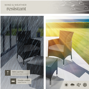 Rattan Garden Furniture Set Lucerne Two Sets Of Cushion Covers by tectake