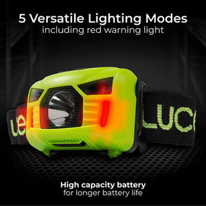 Luceco Rechargeable Head Torch 3w 150lm - Green by Luceco