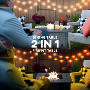 Outsunny Rattan-style 40,000 BTU Propane Gas Fire Pit Table with Cover by Outsunny