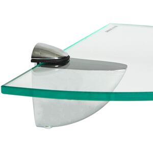 Floating Glass Corner Shelf - 30cm - Chrome / 6 by Harbour Housewares
