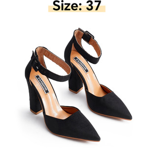 Pointed Toe Ankle Strap Heels by komore