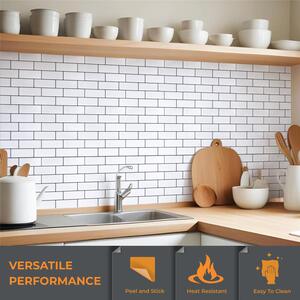 Metro Glossy 3D Stick on Tile Sticker - White by Walplus