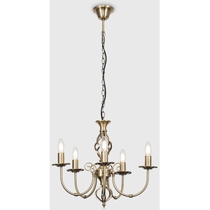 Memphis 5 Way Celling Light Chandelier - Antique Brass by ValueLights