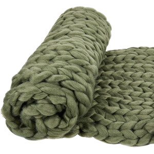 Divante Chunky Knit Throw - Olive by Divante