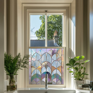 Cabiate Art Deco Stained Glass Privacy Window Film by Creative Printing Solutions