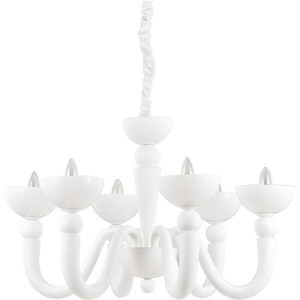 Bon Bon 6 Light Multi Arm Chandelier White Finish, E14 - White