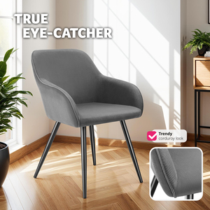 Dining Chair Scandi - Padded Boucle Cover, High Backrest by tectake