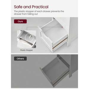 VASAGLE Bathroom Floor Storage Cabinet with 4 Drawers - White by VASAGLE