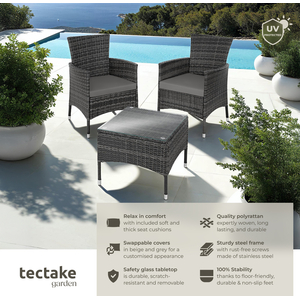 Rattan Garden Furniture Set Lucerne Two Sets Of Cushion Covers by tectake