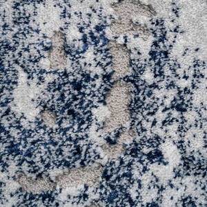 Silver Navy Blue Distressed Abstract Modern Textured Area Rug - Navy / 240cm by The Rug House