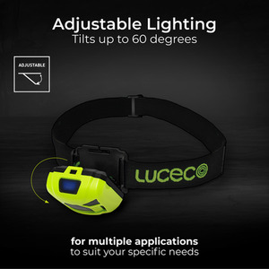 Luceco Rechargeable Head Torch 3w 150lm - Green by Luceco