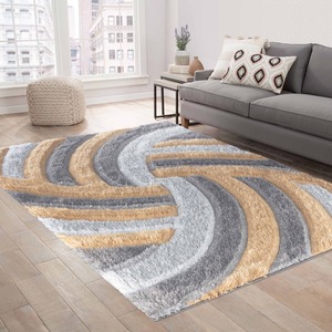 Modern Soft Swirl Shimmer Shaggy Area Rugs by Desire Rugs