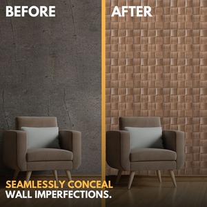 3D Wall Panels (50x50 cm) PVC Cladding Panel in Square Grid Lattice Design by NOVECRAFTO