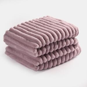 Faux Fur Thick Rib Throw by OHS