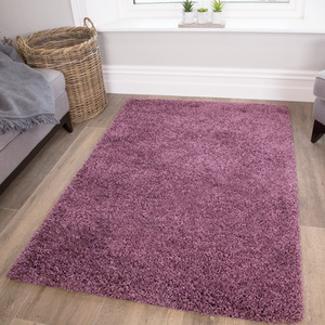 Soft Value Purple Mauve Shaggy Area Rug by The Rug House
