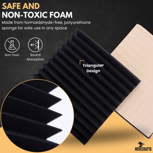 Self-Adhesive Acoustic Wall Panels - Peel and Stick Soundproofing Panels by NOVECRAFTO