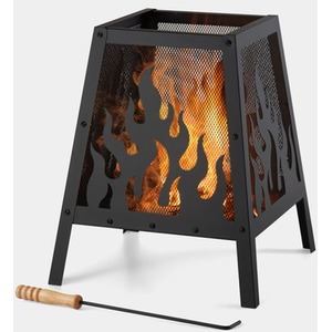VonHaus Flame Design Square Fire Pit - Black by Vonhaus
