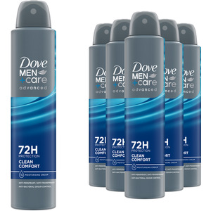 Dove Anti-Perspirant MenCare Advanced Clean Comfort 72H Protection Deo, 200ml - White / 6 by Dove