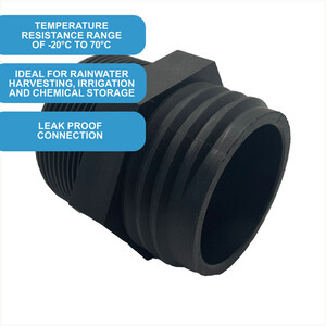 IBC S60x6 (2 inch) Male to (2 inch) BSP Male - Black by DNA PACKAGING LTD