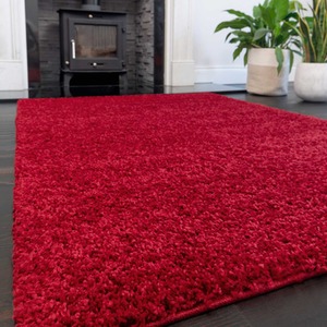 Soft Value Red Shaggy Area Rug by The Rug House