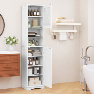 170cm Tall Bathroom Cabinet - White by Costway