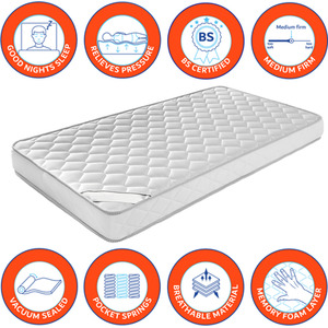 Ottoman Bed With Deluxe Hybrid Mattress - Grey / Double by Home Treats