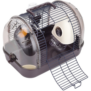 Portable Hamster Cage with Essential Living Facilities - Brown by Livingandhome