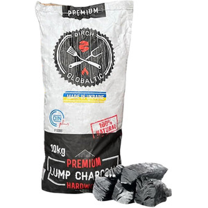 Premium Hardwood Lumpwood Birch Charcoal 10kg - Black / 1 by Birch Globaltic