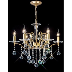 Zinta Ceiling Pendant Chandelier 6 Light French Gold, Crystal - French Gold