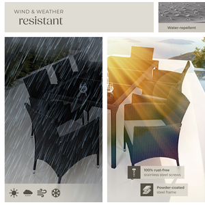 Rattan Garden Furniture Set 81 With Protective Cover - Black/Grey by tectake