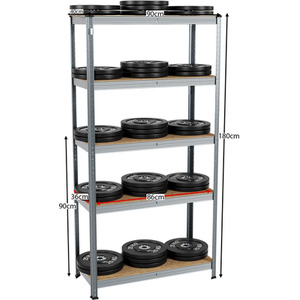 5 Tier Heavy Duty Adjustable Steel Garage Shelving Unit - 875kg Weight Capacity - Galvanised / 40cm by Vida Designs