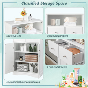 Bathroom Floor Cabinet - White by GAINOOM