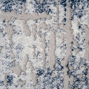 Silver Navy Blue Distressed Abstract Modern Textured Area Rug - Navy / 240cm by The Rug House